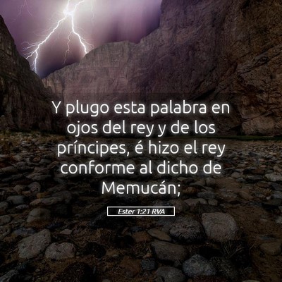 Picture 05 - Ester 1:21 RVA - Y plugo esta palabra en ojos del rey y de los - Bible Verse Picture