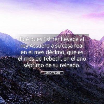 Picture 05 - Ester 2:16 RVA - Fué pues Esther llevada al rey Assuero á su - Bible Verse Picture