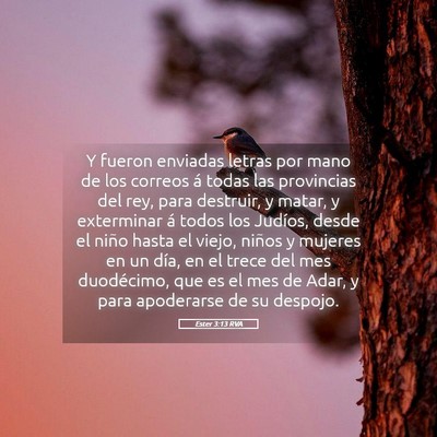 Picture 05 - Ester 3:13 RVA - Y fueron enviadas letras por mano de los correos - Bible Verse Picture