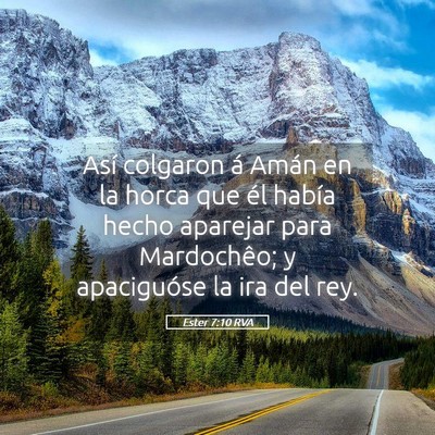 Picture 05 - Ester 7:10 RVA - Así colgaron á Amán en la horca que él había - Bible Verse Picture