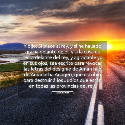 Picture 05 - Ester 8:5 RVA - Y dijo: Si place al rey, y si he hallado gracia - Bible Verse Picture