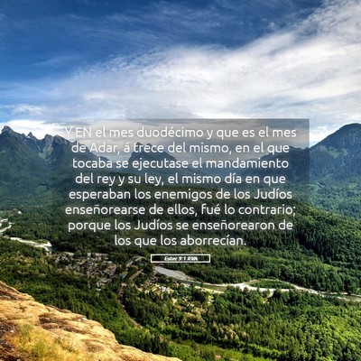 Picture 05 - Ester 9:1 RVA - Y EN el mes duodécimo y que es el mes de Adar, - Bible Verse Picture