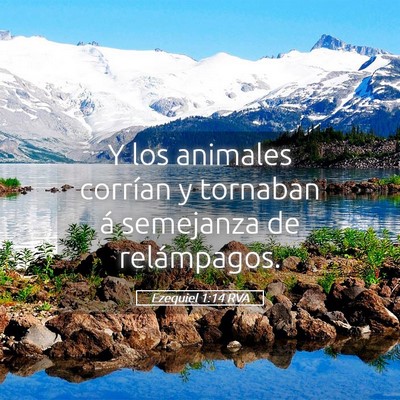 Picture 05 - Ezequiel 1:14 RVA - Y los animales corrían y tornaban á semejanza - Bible Verse Picture