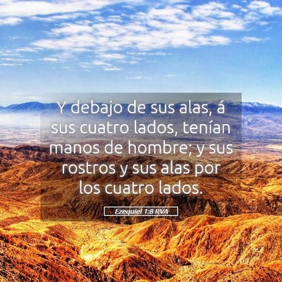 Picture 05 - Ezequiel 1:8 RVA - Y debajo de sus alas, á sus cuatro lados, - Bible Verse Picture