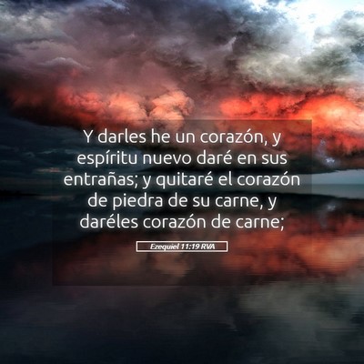 Picture 05 - Ezequiel 11:19 RVA - Y darles he un corazón, y espíritu nuevo daré - Bible Verse Picture