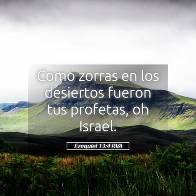 Picture 05 - Ezequiel 13:4 RVA - Como zorras en los desiertos fueron tus profetas, - Bible Verse Picture