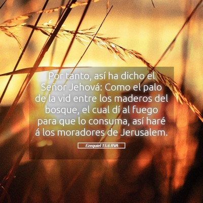 Picture 05 - Ezequiel 15:6 RVA - Por tanto, así ha dicho el Señor Jehová: Como - Bible Verse Picture