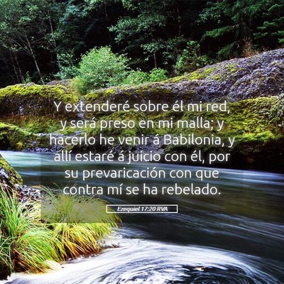 Picture 05 - Ezequiel 17:20 RVA - Y extenderé sobre él mi red, y será preso en - Bible Verse Picture