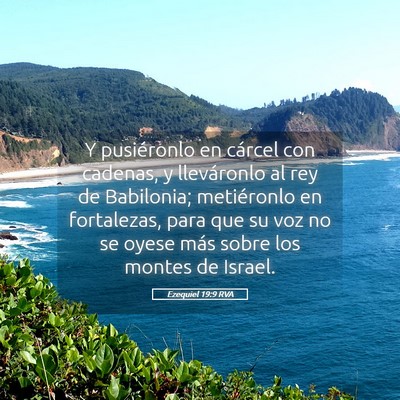 Picture 05 - Ezequiel 19:9 RVA - Y pusiéronlo en cárcel con cadenas, y - Bible Verse Picture