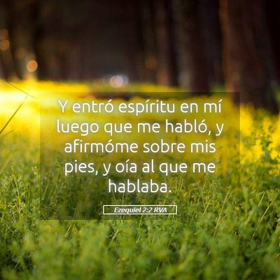 Picture 05 - Ezequiel 2:2 RVA - Y entró espíritu en mí luego que me habló, y - Bible Verse Picture