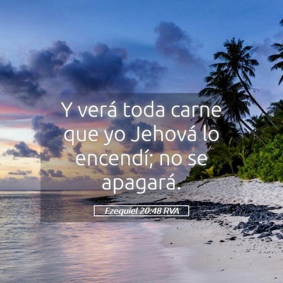Picture 05 - Ezequiel 20:48 RVA - Y verá toda carne que yo Jehová lo encendí; no - Bible Verse Picture