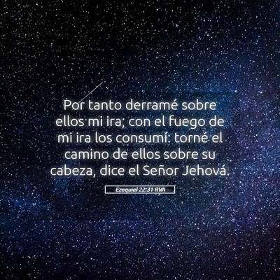 Picture 05 - Ezequiel 22:31 RVA - Por tanto derramé sobre ellos mi ira; con el - Bible Verse Picture