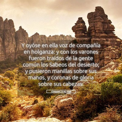 Picture 05 - Ezequiel 23:42 RVA - Y oyóse en ella voz de compañía en holganza: y - Bible Verse Picture