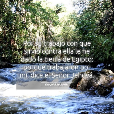 Picture 05 - Ezequiel 29:20 RVA - Por su trabajo con que sirvió contra ella le he - Bible Verse Picture