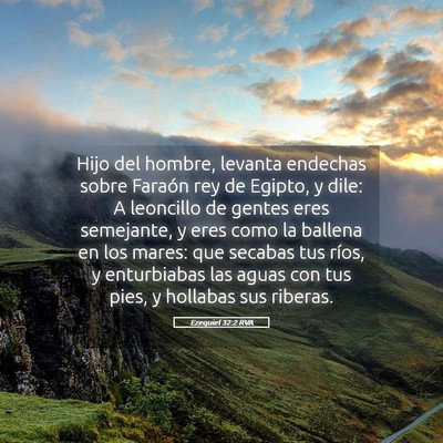 Picture 05 - Ezequiel 32:2 RVA - Hijo del hombre, levanta endechas sobre Faraón - Bible Verse Picture