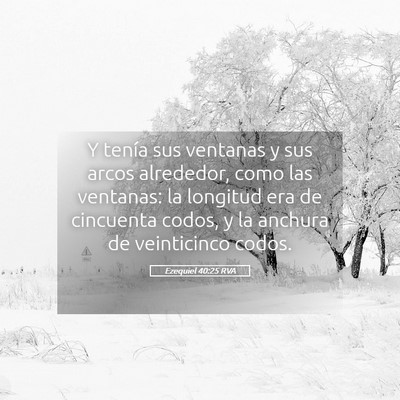 Picture 05 - Ezequiel 40:25 RVA - Y tenía sus ventanas y sus arcos alrededor, como - Bible Verse Picture
