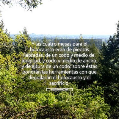 Picture 05 - Ezequiel 40:42 RVA - Y las cuatro mesas para el holocausto eran de - Bible Verse Picture