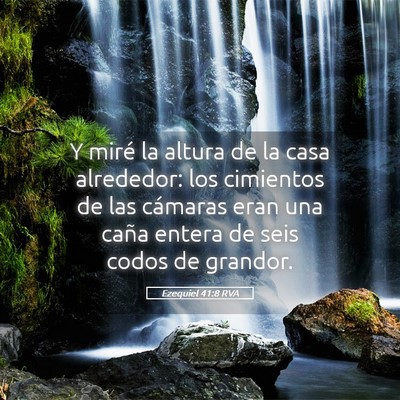 Picture 05 - Ezequiel 41:8 RVA - Y miré la altura de la casa alrededor: los - Bible Verse Picture