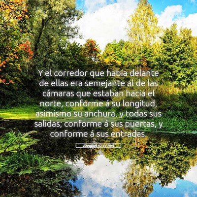 Picture 05 - Ezequiel 42:11 RVA - Y el corredor que había delante de ellas era - Bible Verse Picture