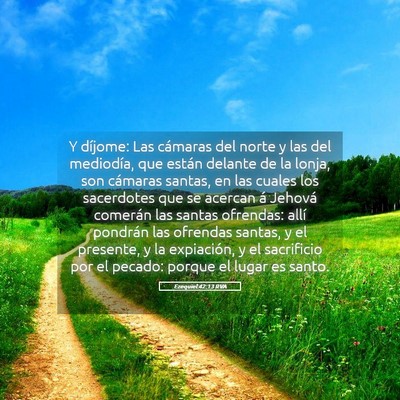 Picture 05 - Ezequiel 42:13 RVA - Y díjome: Las cámaras del norte y las del - Bible Verse Picture
