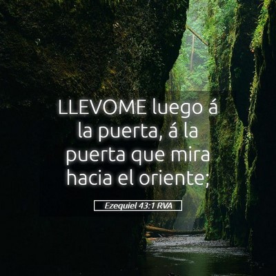 Picture 05 - Ezequiel 43:1 RVA - LLEVOME luego á la puerta, á la puerta que mira - Bible Verse Picture