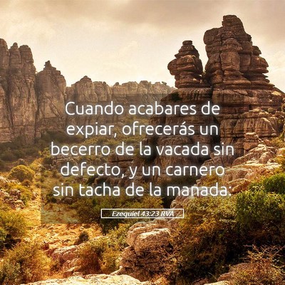 Picture 05 - Ezequiel 43:23 RVA - Cuando acabares de expiar, ofrecerás un becerro - Bible Verse Picture