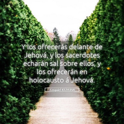 Picture 05 - Ezequiel 43:24 RVA - Y los ofrecerás delante de Jehová, y los - Bible Verse Picture