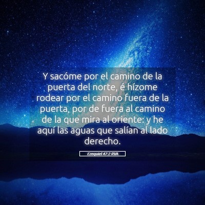 Picture 05 - Ezequiel 47:2 RVA - Y sacóme por el camino de la puerta del norte, - Bible Verse Picture