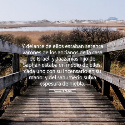Picture 05 - Ezequiel 8:11 RVA - Y delante de ellos estaban setenta varones de los - Bible Verse Picture
