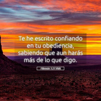 Picture 05 - Filemón 1:21 RVA - Te he escrito confiando en tu obediencia, - Bible Verse Picture