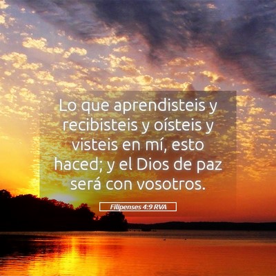 Picture 05 - Filipenses 4:9 RVA - Lo que aprendisteis y recibisteis y oísteis y - Bible Verse Picture