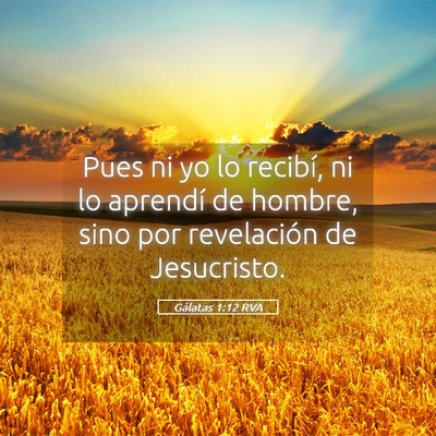 Picture 05 - Gálatas 1:12 RVA - Pues ni yo lo recibí, ni lo aprendí de hombre, - Bible Verse Picture