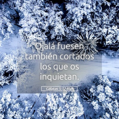 Picture 05 - Gálatas 5:12 RVA - Ojalá fuesen también cortados los que os - Bible Verse Picture