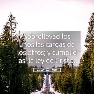 Picture 05 - Gálatas 6:2 RVA - Sobrellevad los unos las cargas de los otros; y - Bible Verse Picture