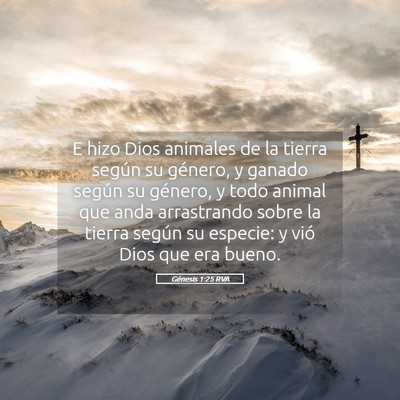 Picture 05 - Génesis 1:25 RVA - E hizo Dios animales de la tierra según su - Bible Verse Picture