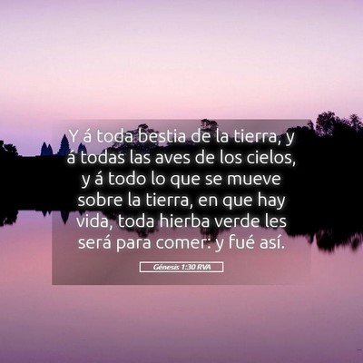 Picture 05 - Génesis 1:30 RVA - Y á toda bestia de la tierra, y á todas las - Bible Verse Picture