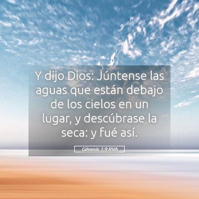 Picture 05 - Génesis 1:9 RVA - Y dijo Dios: Júntense las aguas que están - Bible Verse Picture