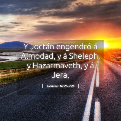 Picture 05 - Génesis 10:26 RVA - Y Joctán engendró á Almodad, y á Sheleph, y - Bible Verse Picture