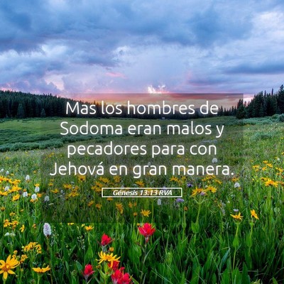 Picture 05 - Génesis 13:13 RVA - Mas los hombres de Sodoma eran malos y pecadores - Bible Verse Picture