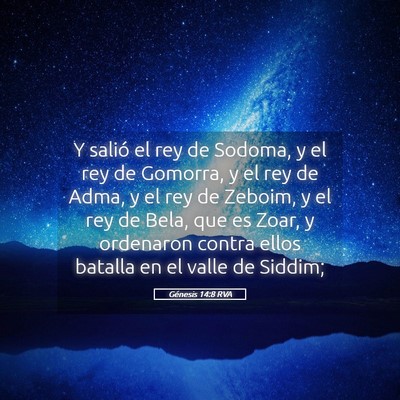 Picture 05 - Génesis 14:8 RVA - Y salió el rey de Sodoma, y el rey de Gomorra, y - Bible Verse Picture