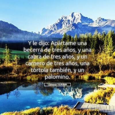 Picture 05 - Génesis 15:9 RVA - Y le dijo: Apártame una becerra de tres años, y - Bible Verse Picture