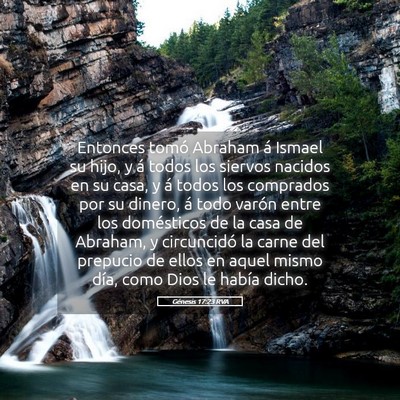 Picture 05 - Génesis 17:23 RVA - Entonces tomó Abraham á Ismael su hijo, y á - Bible Verse Picture