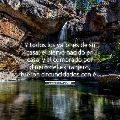 Picture 05 - Génesis 17:27 RVA - Y todos los varones de su casa, el siervo nacido - Bible Verse Picture