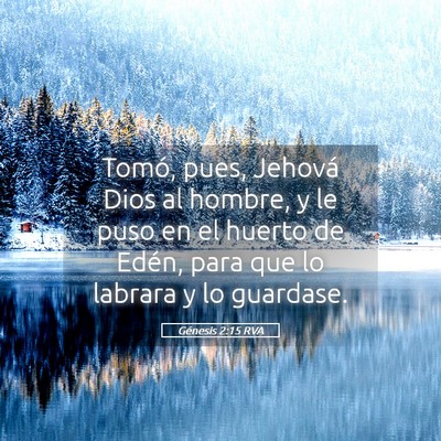 Picture 05 - Génesis 2:15 RVA - Tomó, pues, Jehová Dios al hombre, y le puso en - Bible Verse Picture