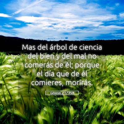 Picture 05 - Génesis 2:17 RVA - Mas del árbol de ciencia del bien y del mal no - Bible Verse Picture