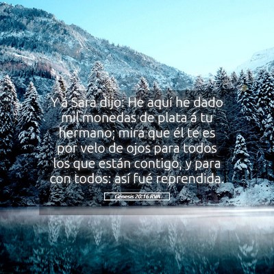 Picture 05 - Génesis 20:16 RVA - Y á Sara dijo: He aquí he dado mil monedas de - Bible Verse Picture