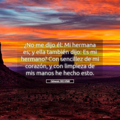Picture 05 - Génesis 20:5 RVA - ¿No me dijo él: Mi hermana es; y ella también - Bible Verse Picture