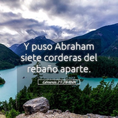 Picture 05 - Génesis 21:28 RVA - Y puso Abraham siete corderas del rebaño - Bible Verse Picture