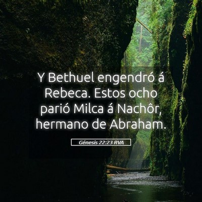 Picture 05 - Génesis 22:23 RVA - Y Bethuel engendró á Rebeca. Estos ocho parió - Bible Verse Picture