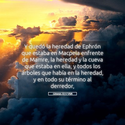 Picture 05 - Génesis 23:17 RVA - Y quedó la heredad de Ephrón que estaba en - Bible Verse Picture
